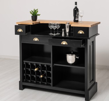 Bar counter with winerack, oak top - Color Top_P061- Color Corp_P150 - DOUBLE COLORED