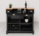 Bar counter with winerack, oak top - Color Top_P061- Color Corp_P150 - DOUBLE COLORED