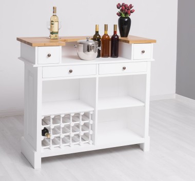 Bar counter with winerack, oak top