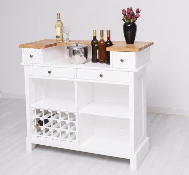 Bar counter with winerack, oak top