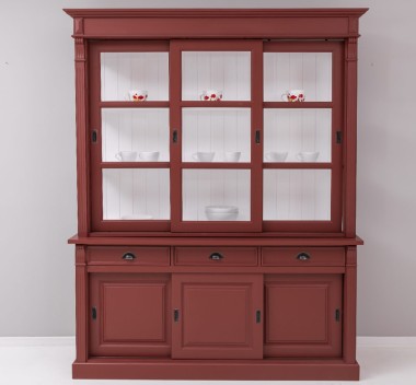 Display cabinet, 6 sliding doors, 3 drawers, BAS + SUP