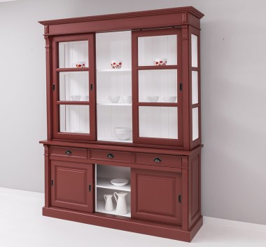 Display cabinet, 6 sliding doors, 3 drawers, BAS + SUP