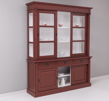 Display cabinet, 6 sliding doors, 3 drawers, BAS + SUP