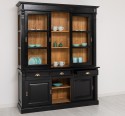 Display cabinet, 6 sliding doors, 3 drawers with metal rails, BAS + SUP - Color Ext._P150 / Color Int._P001 - DOUBLE COLORED