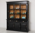 Display cabinet, 6 sliding doors, 3 drawers with metal rails, BAS + SUP - Color Ext._P150 / Color Int._P001 - DOUBLE COLORED