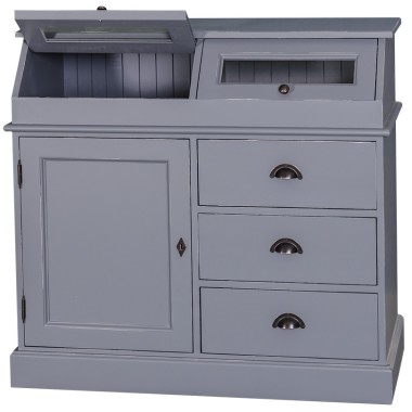 Buffet with 1 door, 3 drawers, 2 compartments with glass door, BAS