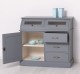 Buffet with 1 door, 3 drawers, 2 compartments with glass door, BAS