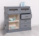 Buffet with 1 door, 3 drawers, 2 compartments with glass door, BAS