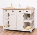 Bathroom cabinet for sink with 2 doors and 2 shelves, oak top - sink is not included in the price