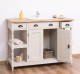 Bathroom cabinet for sink with 2 doors and 2 shelves, oak top - sink is not included in the price