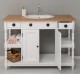 Bathroom cabinet for sink with 2 doors and 2 shelves, oak top - sink is not included in the price