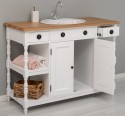 Bathroom cabinet for sink with 2 doors and 2 shelves, oak top - sink is not included in the price