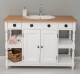 Bathroom cabinet for sink with 2 doors and 2 shelves, oak top - sink is not included in the price