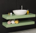 Washbasin support made of pine wood with a wall-mounted metal fixing set