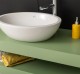 Washbasin support made of pine wood with a wall-mounted metal fixing set