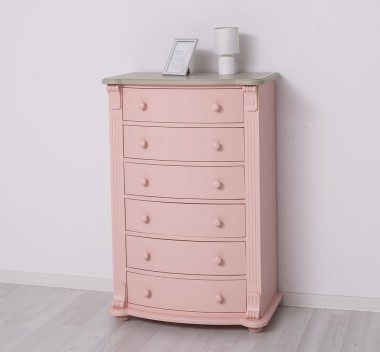 Chest of drawers with 6 curved drawers, Directoire Collection