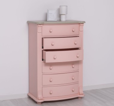 Chest of drawers with 6 curved drawers, Directoire Collection