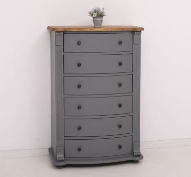 Chest of drawers with 6 curved drawers, Directoire Collection