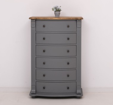 Chest of drawers with 6 curved drawers, Directoire Collection