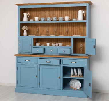 Buffet 3 doors, 3 drawers BAS + 3 shelves, 2 small doors, 3 drawers SUP, drawers with metal rails - Color Top_P002 - Color Ext._