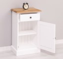 Nightstand with 1 door and 1 drawer, oak top