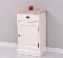 Nightstand with 1 door and 1 drawer, oak top