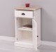 Nightstand with 1 door and 1 drawer, oak top