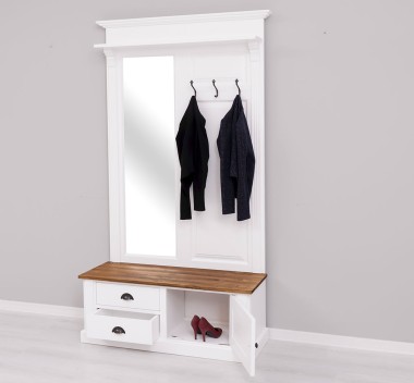 Coat decorated with mirror, 1 door, 2 drawers