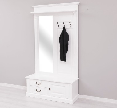 Coat decorated with mirror, 1 door, 2 drawers