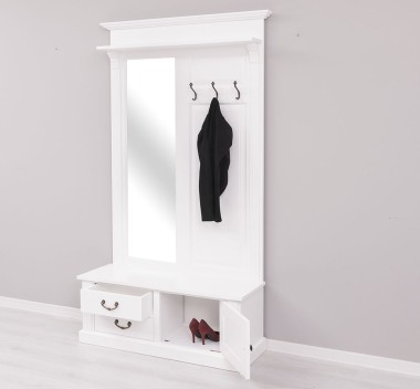 Coat decorated with mirror, 1 door, 2 drawers