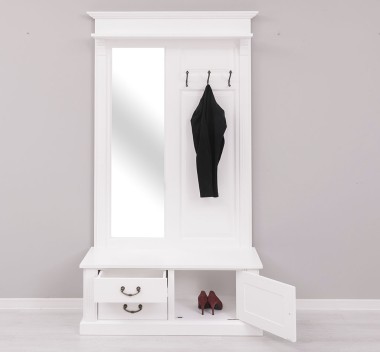 Coat decorated with mirror, 1 door, 2 drawers