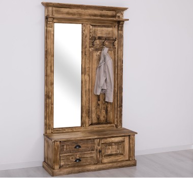 Coat decorated with mirror, 1 door, 2 drawers