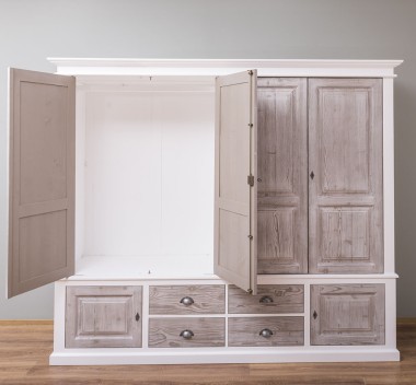 Cabinet with 4 + 2 doors, 4 drawers