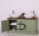 Bathroom cabinet with 2 lamellar doors - sinks are not included in the price