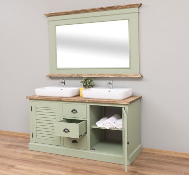 Bathroom cabinet with 2 lamellar doors - sinks are not included in the price