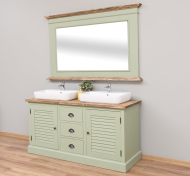 Bathroom cabinet with 2 lamellar doors - sinks are not included in the price