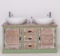 Bathroom cabinet with 2 lamellar doors - sinks are not included in the price