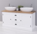 Bathroom cabinet with 2 lamellar doors - sinks are not included in the price