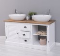 Bathroom cabinet with 2 lamellar doors - sinks are not included in the price