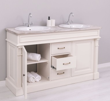 Bathroom cabinet for 2 sink, ornate - sink are not included in the price