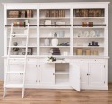 Bookcase with six doors, 300 x 40 x 240 cm, MDF, with ladder