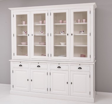 Buffet cabinet with eight doors and four drawers, 227 x 50 x 225 cm, MDF