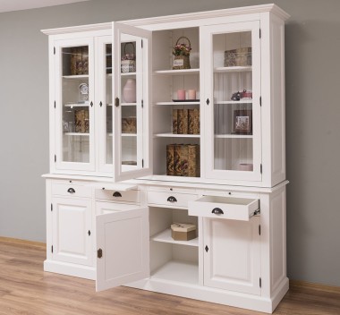 Buffet cabinet with eight doors and four drawers, 227 x 50 x 225 cm, MDF