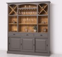 Bar furniture with support for glasses and bottle holder