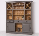 Bar furniture with support for glasses and bottle holder