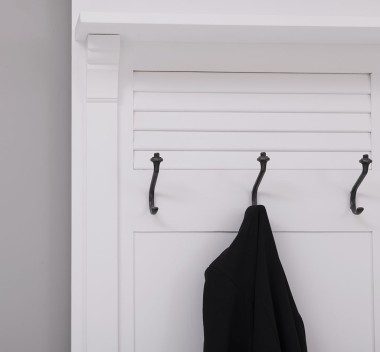 Shutter design halway coat hanger with two doors