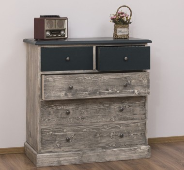 Chest of drawers with 2 narrow drawers + 3 wide drawers