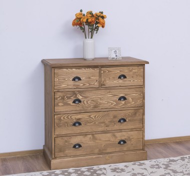 Chest of drawers with 2 narrow drawers + 3 wide drawers