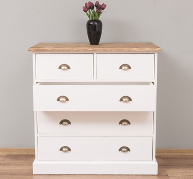 Chest of drawers with 2 narrow drawers + 3 wide drawers