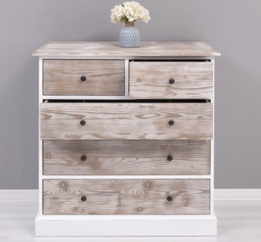 Chest of drawers with 2 narrow drawers + 3 wide drawers